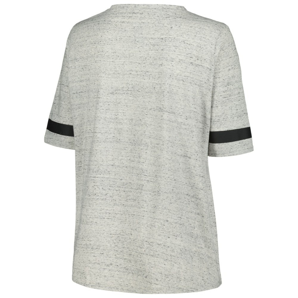 NHL Heather Gray Pittsburgh Penguins Fanatics Women's Plus Size Lace-Up T-Shirt