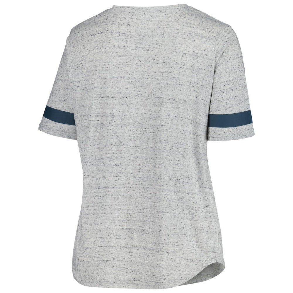 NHL Heather Gray Seattle Kraken Fanatics Women's Plus Size Lace-Up T-Shirt