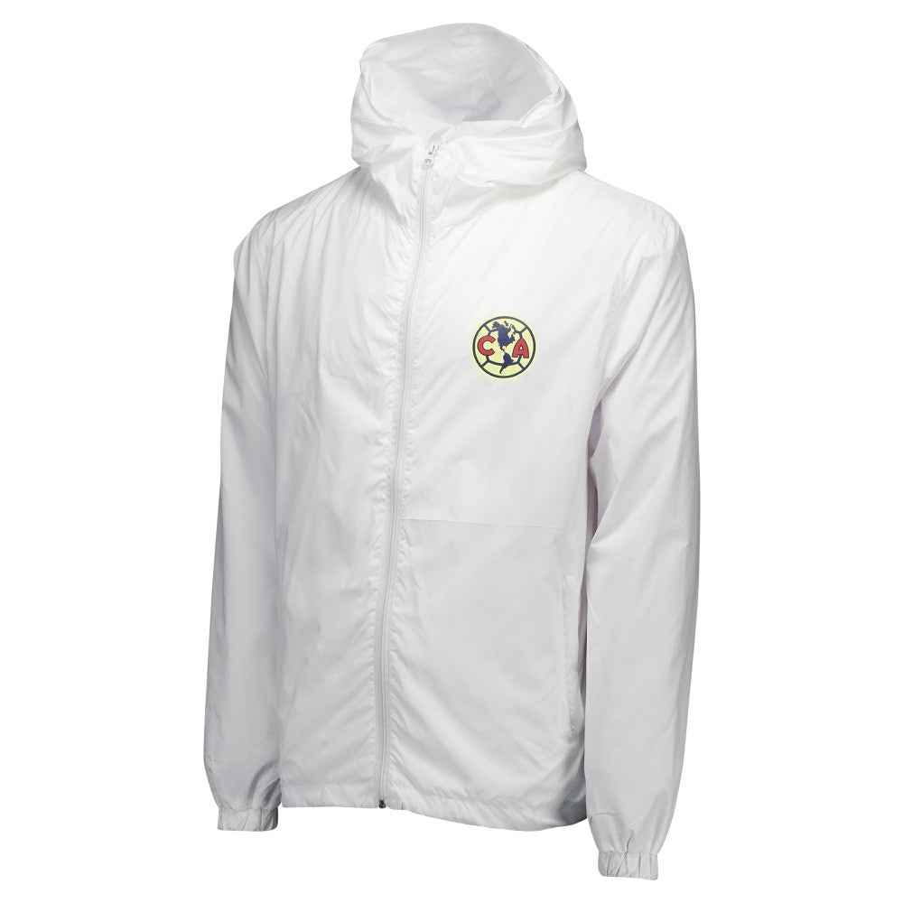 Club America Home Match Hoodie Full-Zip Windbreaker Jacket -  White