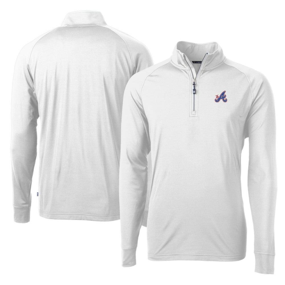 MLB Atlanta Braves Cutter & Buck City Connect Adapt Eco Knit Stretch Recycled Quarter-Zip Pullover Top
