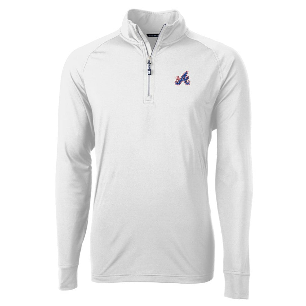MLB Atlanta Braves Cutter & Buck City Connect Adapt Eco Knit Stretch Recycled Quarter-Zip Pullover Top