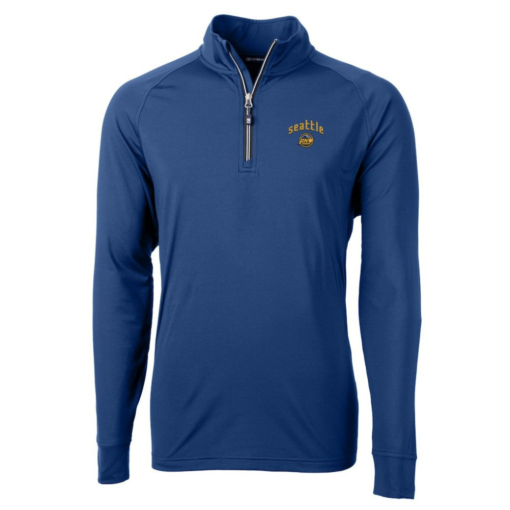 MLB Seattle Mariners Cutter & Buck City Connect Adapt Eco Knit Stretch Recycled Quarter-Zip Pullover Top