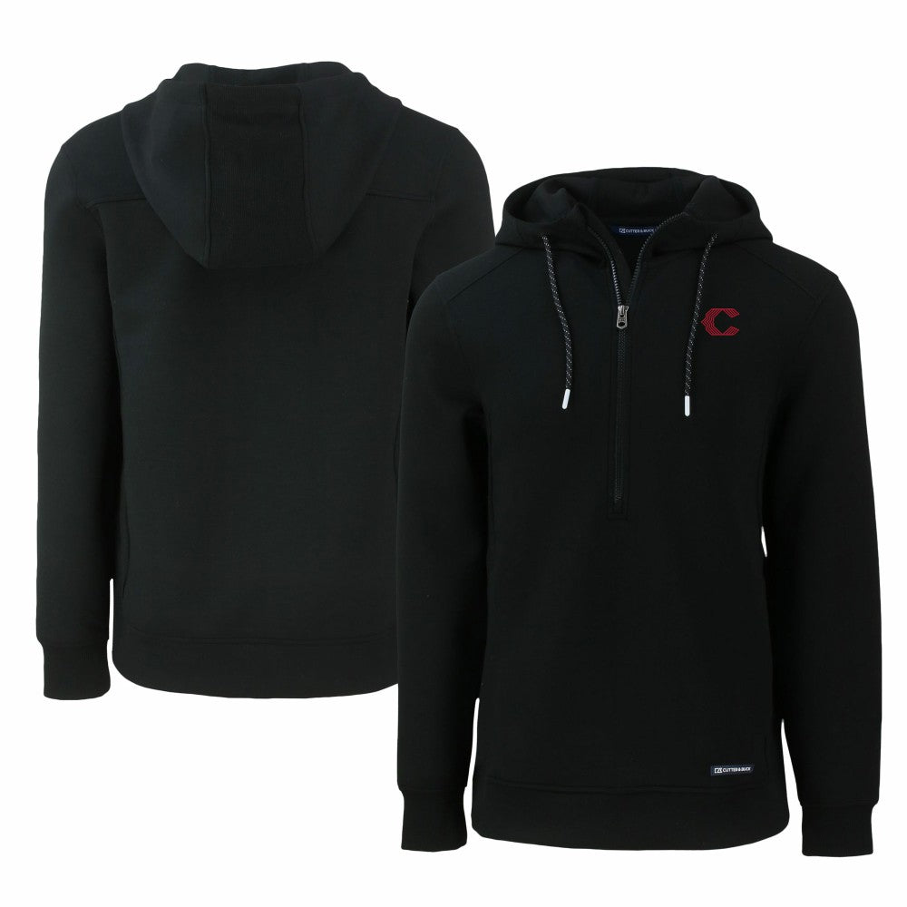 MLB Cincinnati Reds Cutter & Buck City Connect Roam Eco Recycled Half-Zip Pullover Hoodie