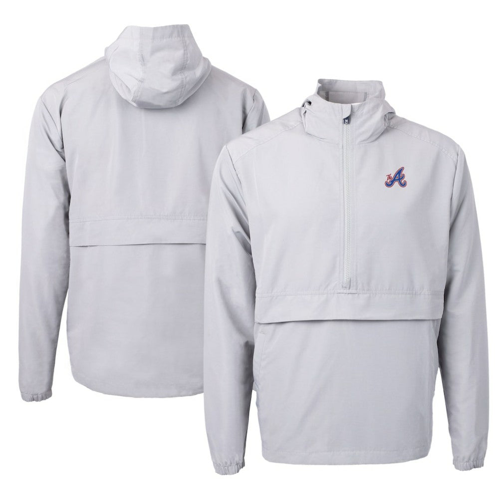 MLB Atlanta Braves Cutter & Buck City Connect Charter Eco Recycled Half-Zip Anorak Jacket