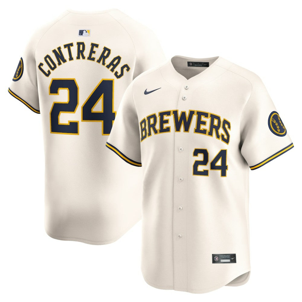 MLB William Contreras Milwaukee Brewers Nike Home Limited Player Jersey