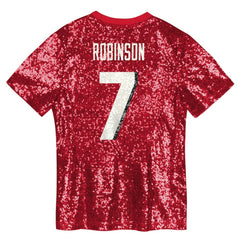 Bijan Robinson  Girls Youth Sequin V-Neck Fashion Jersey - Atlanta Falcons