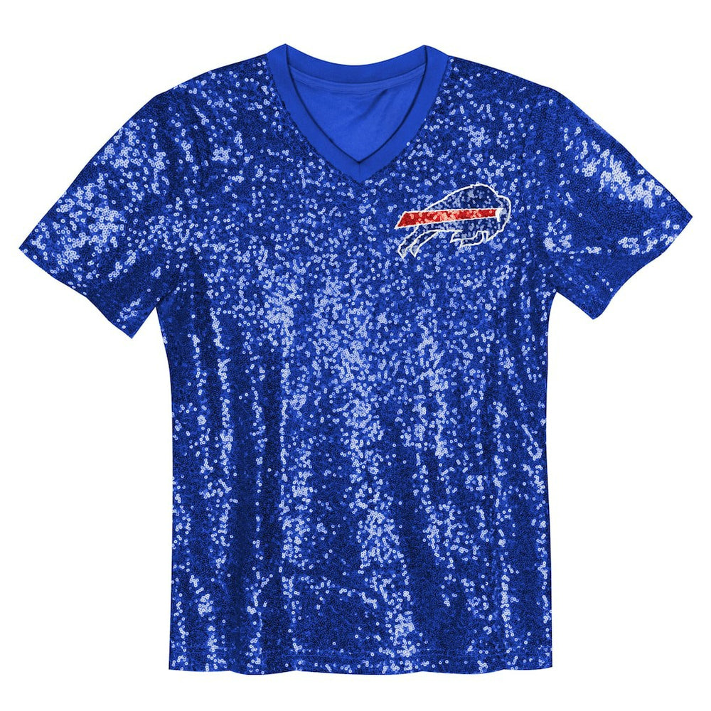 Josh Allen  Girls Youth Sequin V-Neck Fashion Jersey - Buffalo Bills