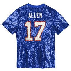Josh Allen  Girls Youth Sequin V-Neck Fashion Jersey - Buffalo Bills