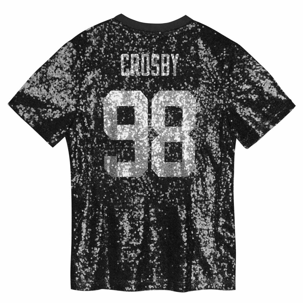 Maxx Crosby  Girls Youth Sequin V-Neck Fashion Jersey - Las Vegas Raiders