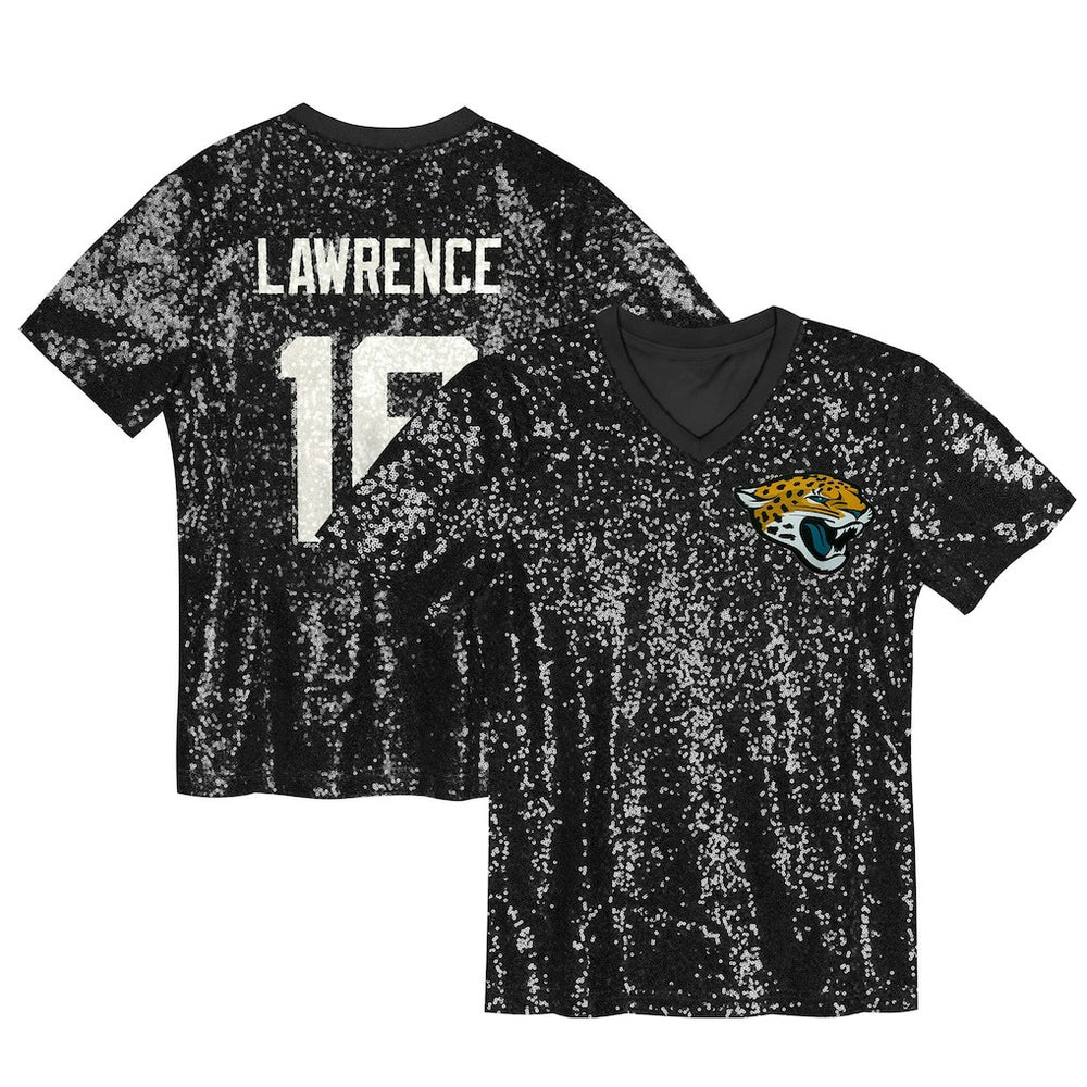 Trevor Lawrence  Girls Youth Sequin V-Neck Fashion Jersey - Jacksonville Jaguars