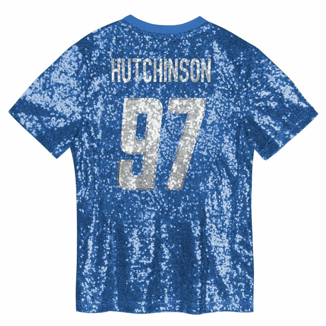 Aidan Hutchinson  Girls Youth Sequin V-Neck Fashion Jersey - Detroit Lions