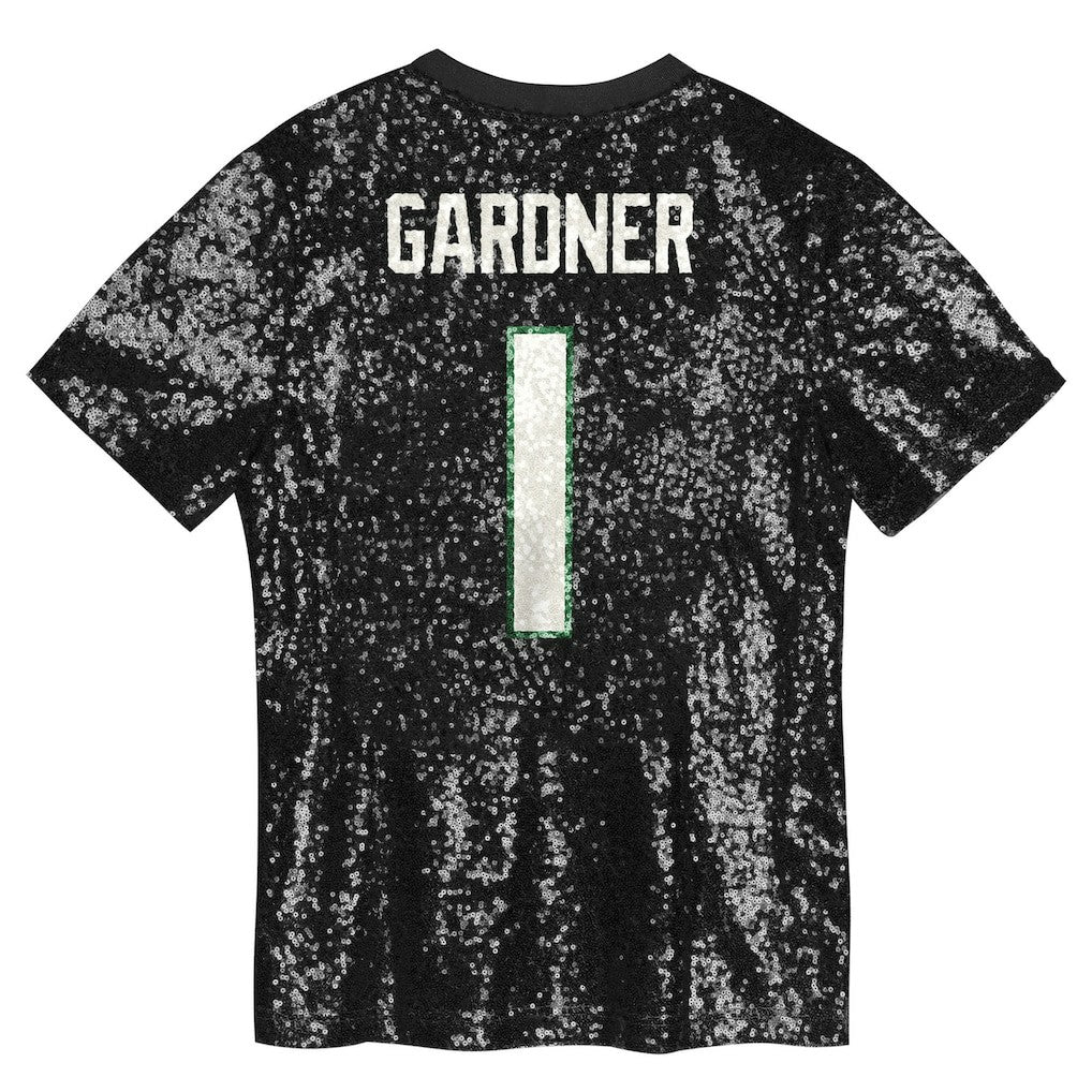 Sauce Gardner  Girls Youth Sequin V-Neck Fashion Jersey - New York Jets