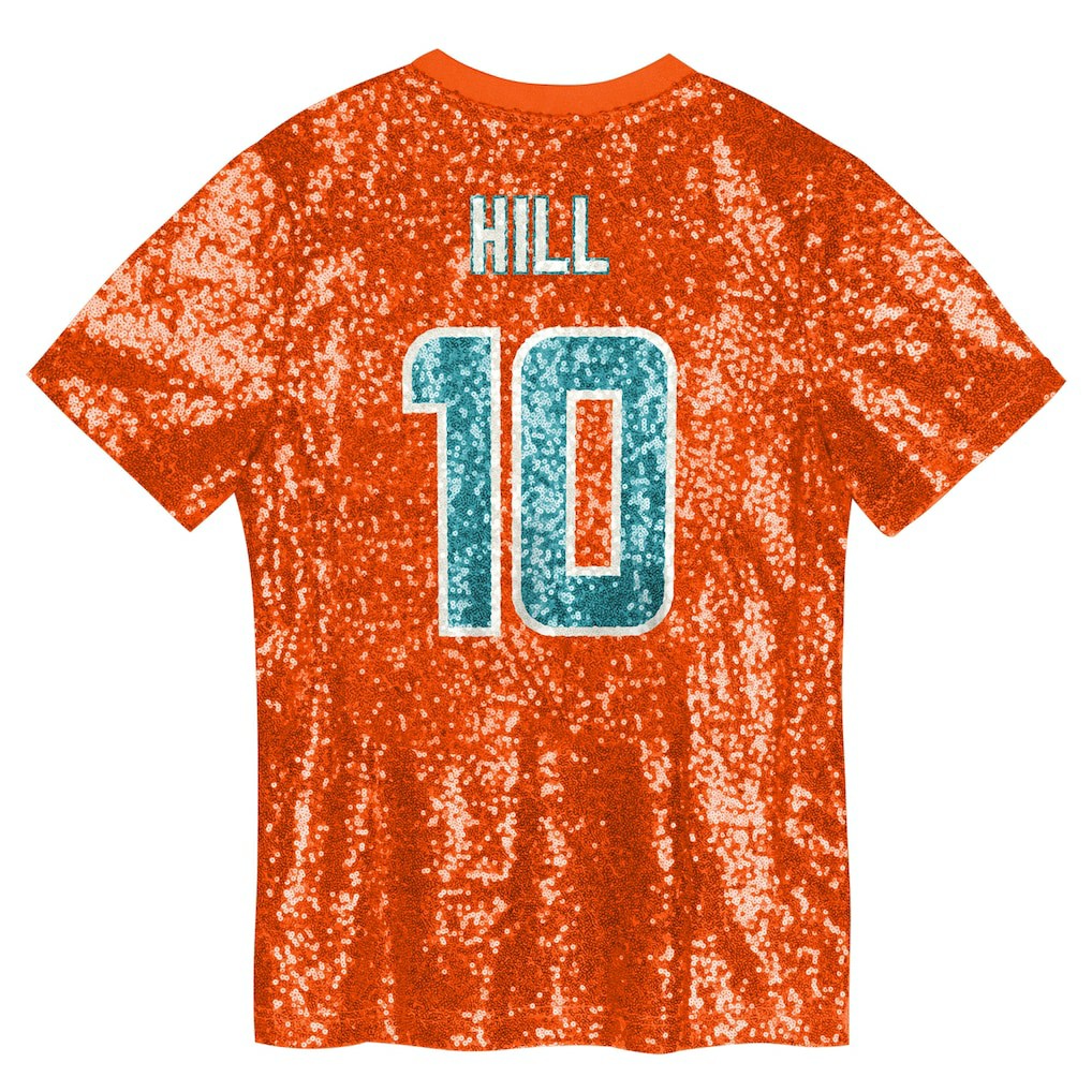 Tyreek Hill  Girls Youth Sequin V-Neck Fashion Jersey - Miami Dolphins