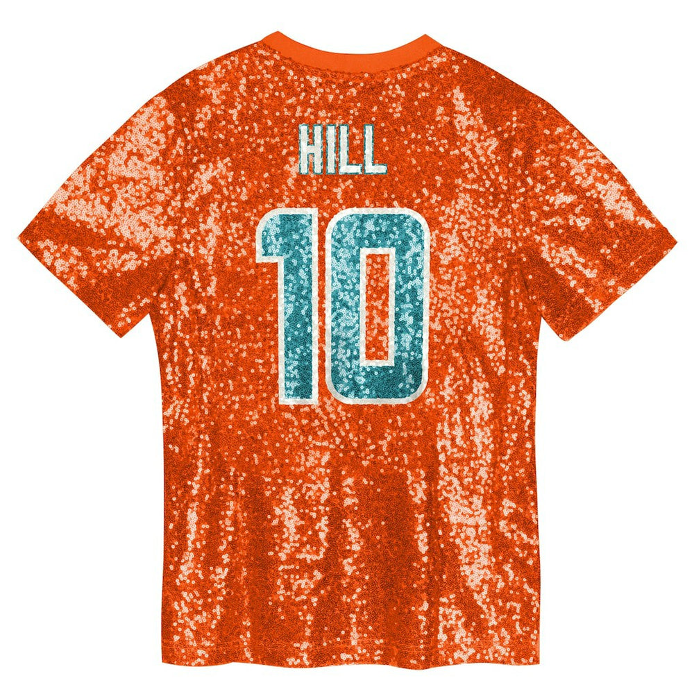 Tyreek Hill  Girls Youth Sequin V-Neck Fashion Jersey - Miami Dolphins
