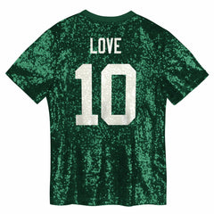 Jordan Love  Girls Youth Sequin V-Neck Fashion Jersey - Green Bay Packers