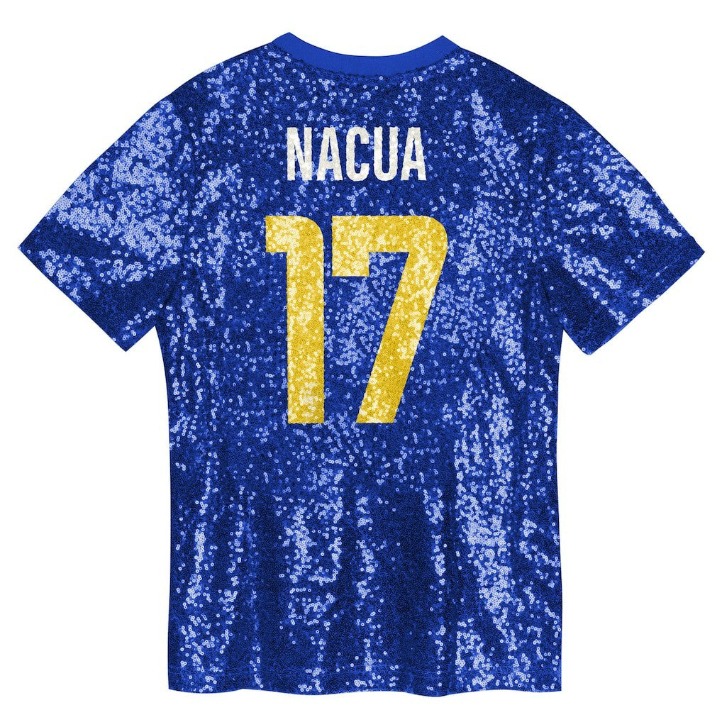 Puka Nacua  Girls Youth Sequin V-Neck Fashion Jersey - Los Angeles Rams