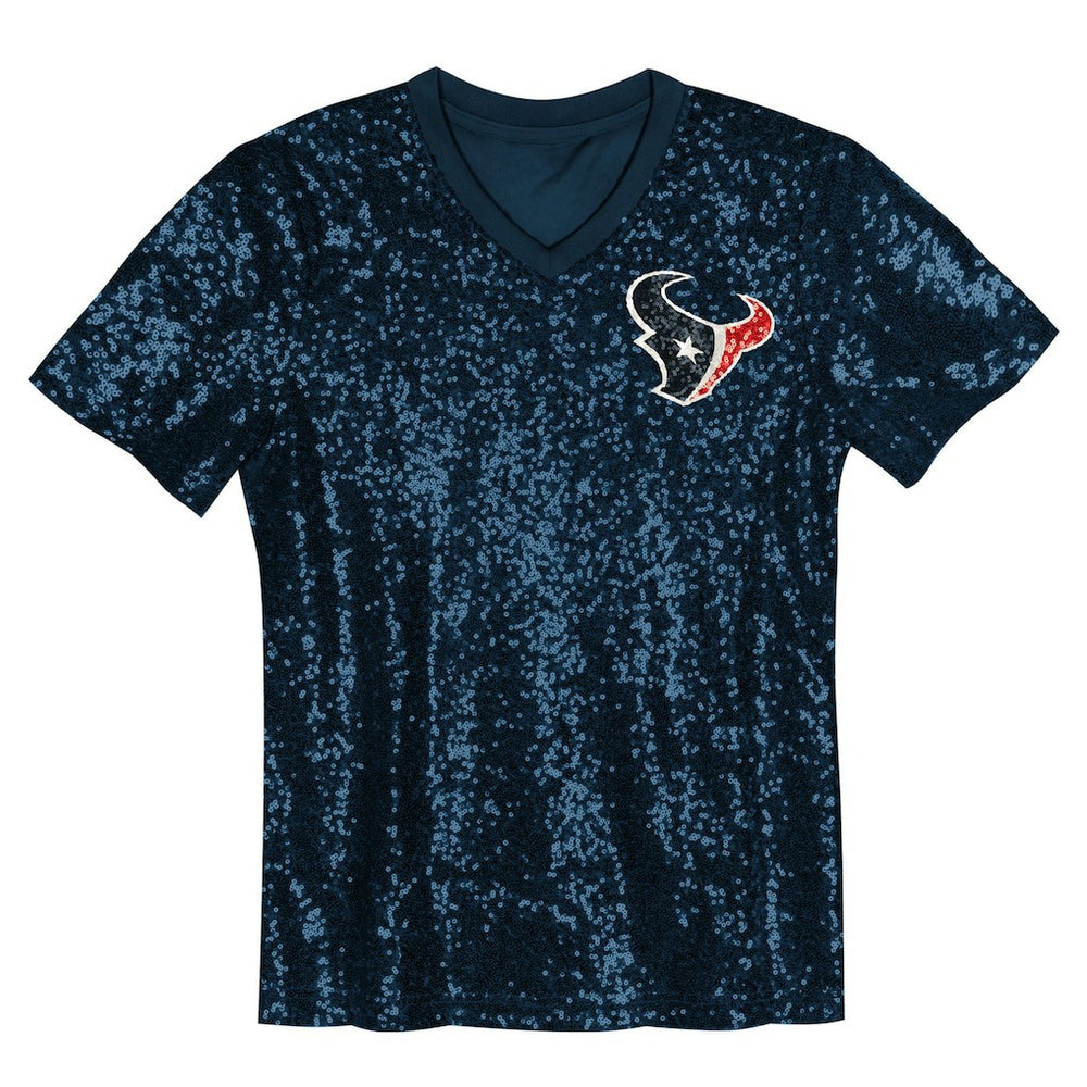 C.J. Stroud  Girls Youth Sequin V-Neck Fashion Jersey - Houston Texans