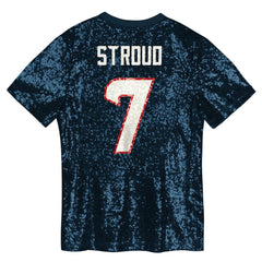 C.J. Stroud  Girls Youth Sequin V-Neck Fashion Jersey - Houston Texans