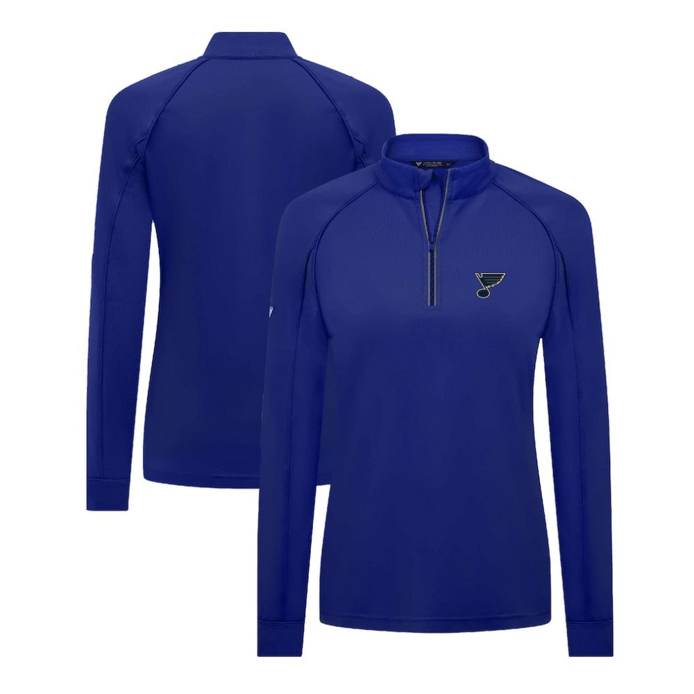 NHL Blue St. Louis Blues Levelwear Women's Kinetic Insignia Core Quarter-Zip Pullover Top