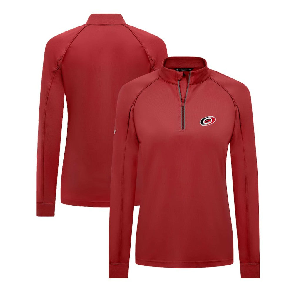 NHL Red Carolina Hurricanes Levelwear Women's Kinetic Insignia Core Quarter-Zip Pullover Top