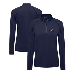 NHL Navy Winnipeg Jets Levelwear Women's Kinetic Insignia Core Quarter-Zip Pullover Top