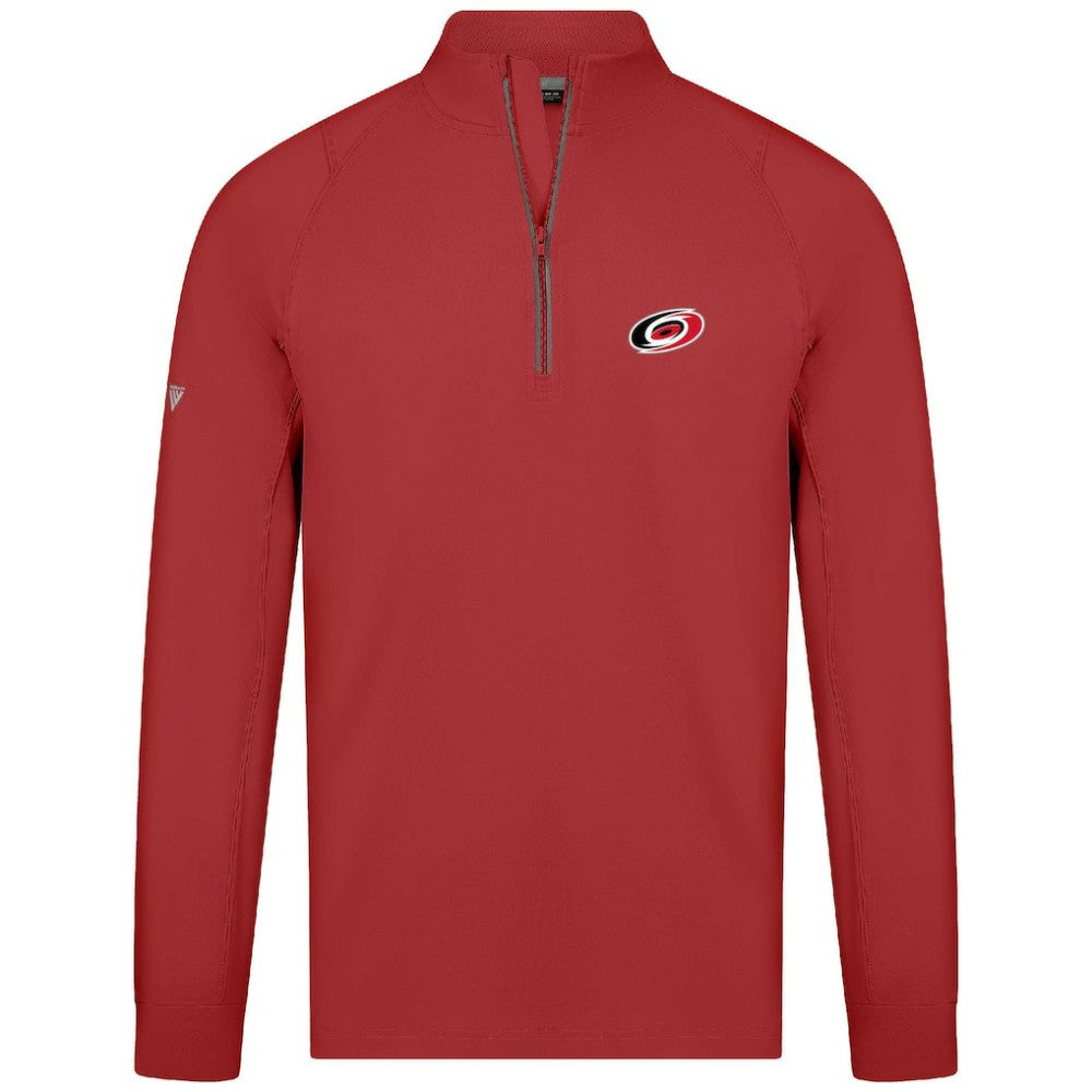 NHL Red Carolina Hurricanes Levelwear Theory Insignia Core Quarter-Zip Pullover Top