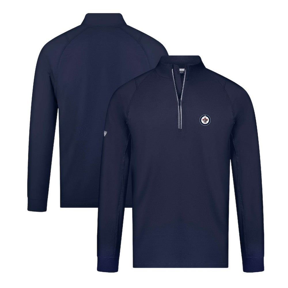 NHL Navy Winnipeg Jets Levelwear Theory Insignia Core Quarter-Zip Pullover Top