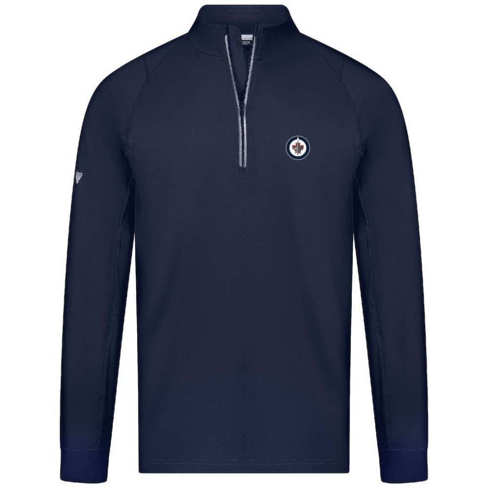 NHL Navy Winnipeg Jets Levelwear Theory Insignia Core Quarter-Zip Pullover Top