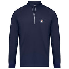 NHL Navy Winnipeg Jets Levelwear Theory Insignia Core Quarter-Zip Pullover Top