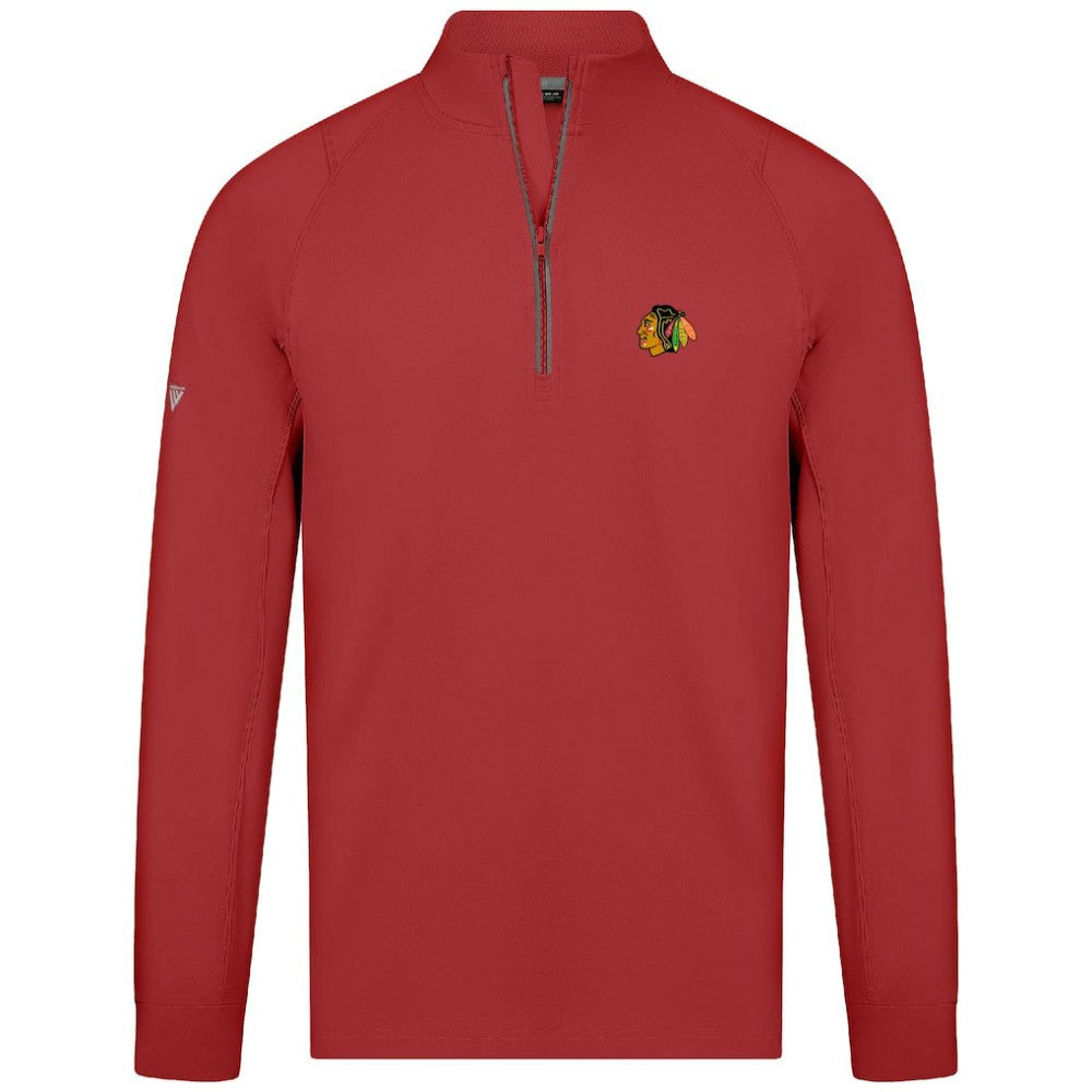 NHL Red Chicago Blackhawks Levelwear Theory Insignia Core Quarter-Zip Pullover Top