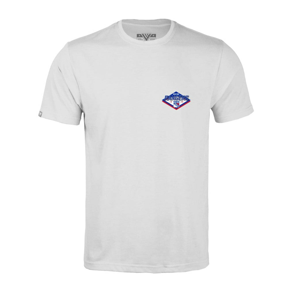 NHL White New York Rangers Levelwear Richmond Club Patch 2.0 T-Shirt
