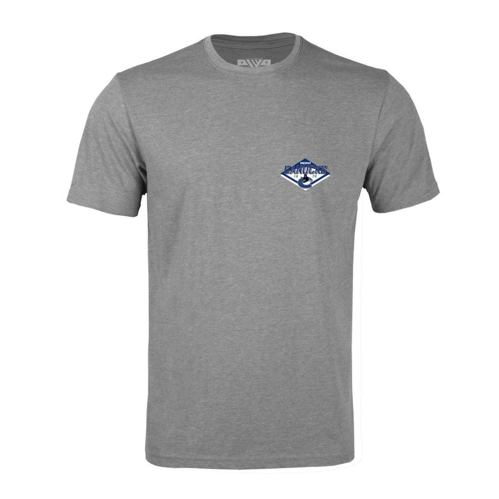 NHL Heather Gray Vancouver Canucks Levelwear Richmond Club Patch 2.0 T-Shirt