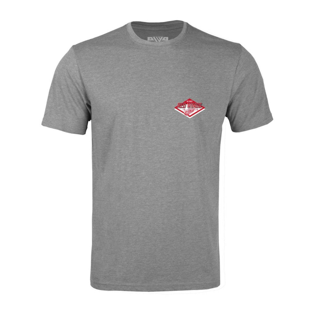 NHL Heather Gray Detroit Red Wings Levelwear Richmond Club Patch 2.0 T-Shirt