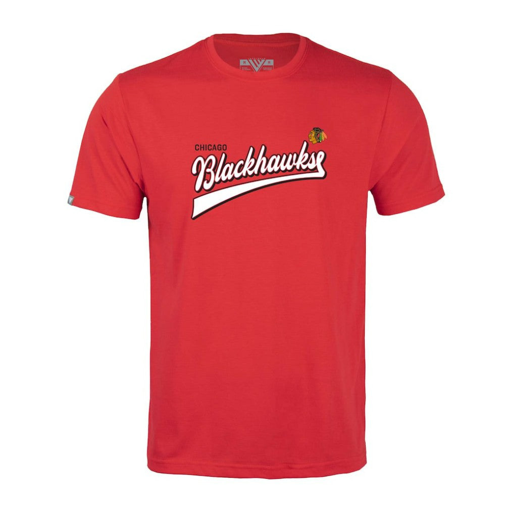 NHL Red Chicago Blackhawks Levelwear Richmond Retro Script T-Shirt