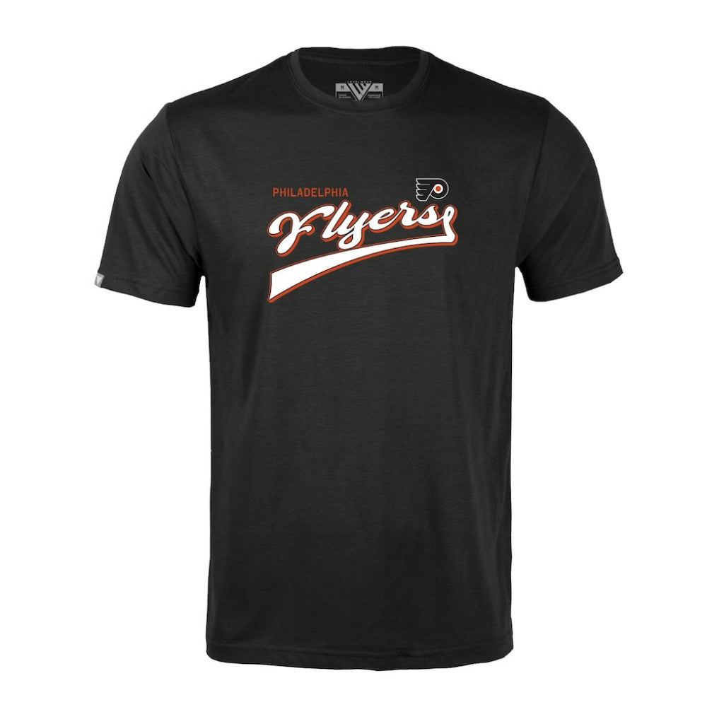 NHL Black Philadelphia Flyers Levelwear Richmond Retro Script T-Shirt