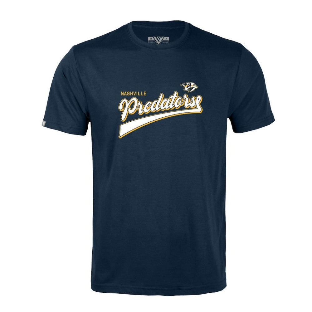 NHL Navy Nashville Predators Levelwear Richmond Retro Script T-Shirt