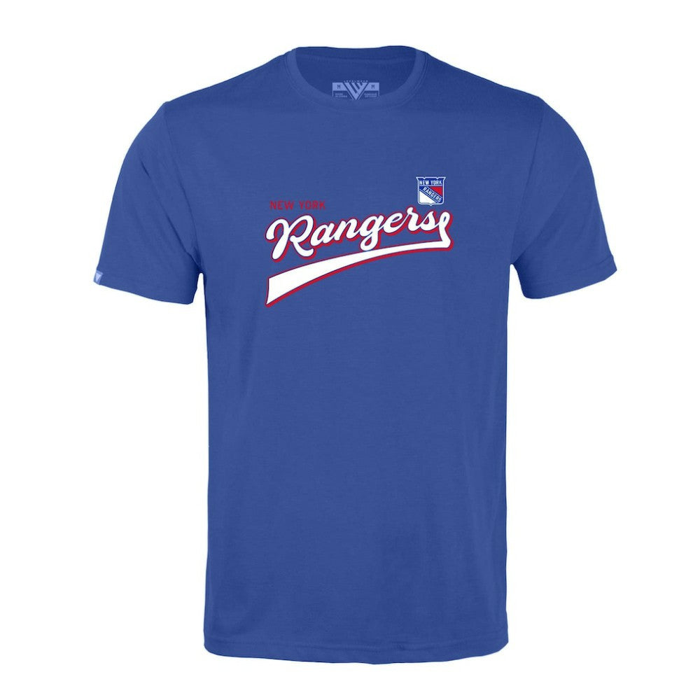 NHL Blue New York Rangers Levelwear Richmond Retro Script T-Shirt