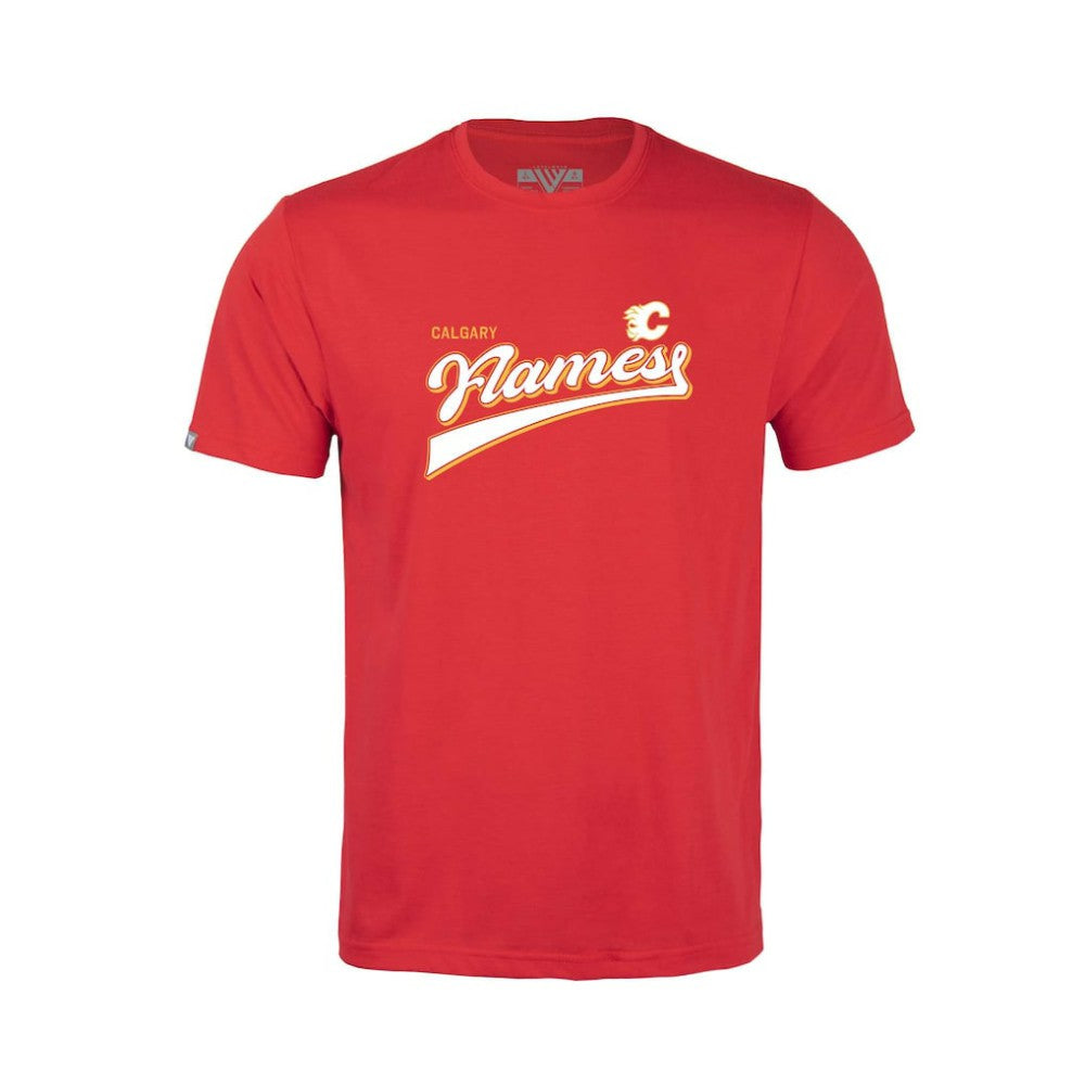 NHL Red Calgary Flames Levelwear Youth Little Richmond Retro Script T-Shirt