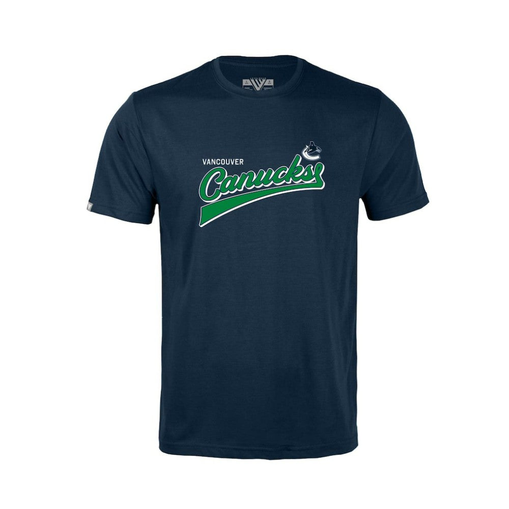 NHL Navy Vancouver Canucks Levelwear Youth Little Richmond Retro Script T-Shirt