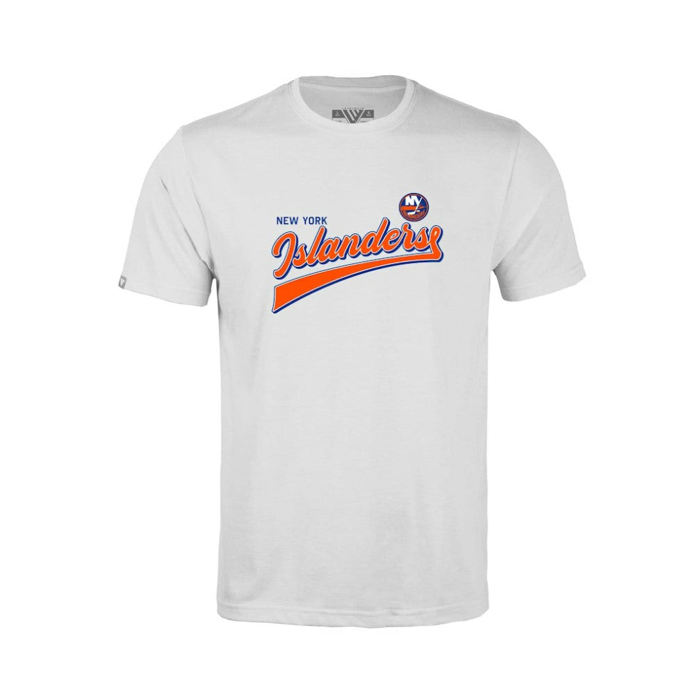 NHL White New York Islanders Levelwear Youth Little Richmond Retro Script T-Shirt