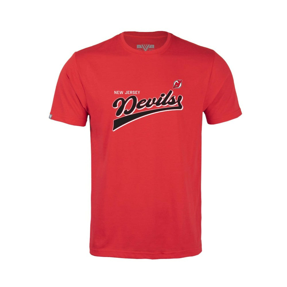 NHL Red New Jersey Devils Levelwear Youth Little Richmond Retro Script T-Shirt