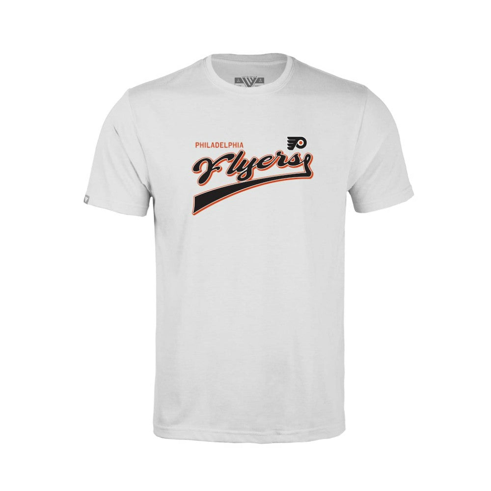 NHL White Philadelphia Flyers Levelwear Youth Little Richmond Retro Script T-Shirt