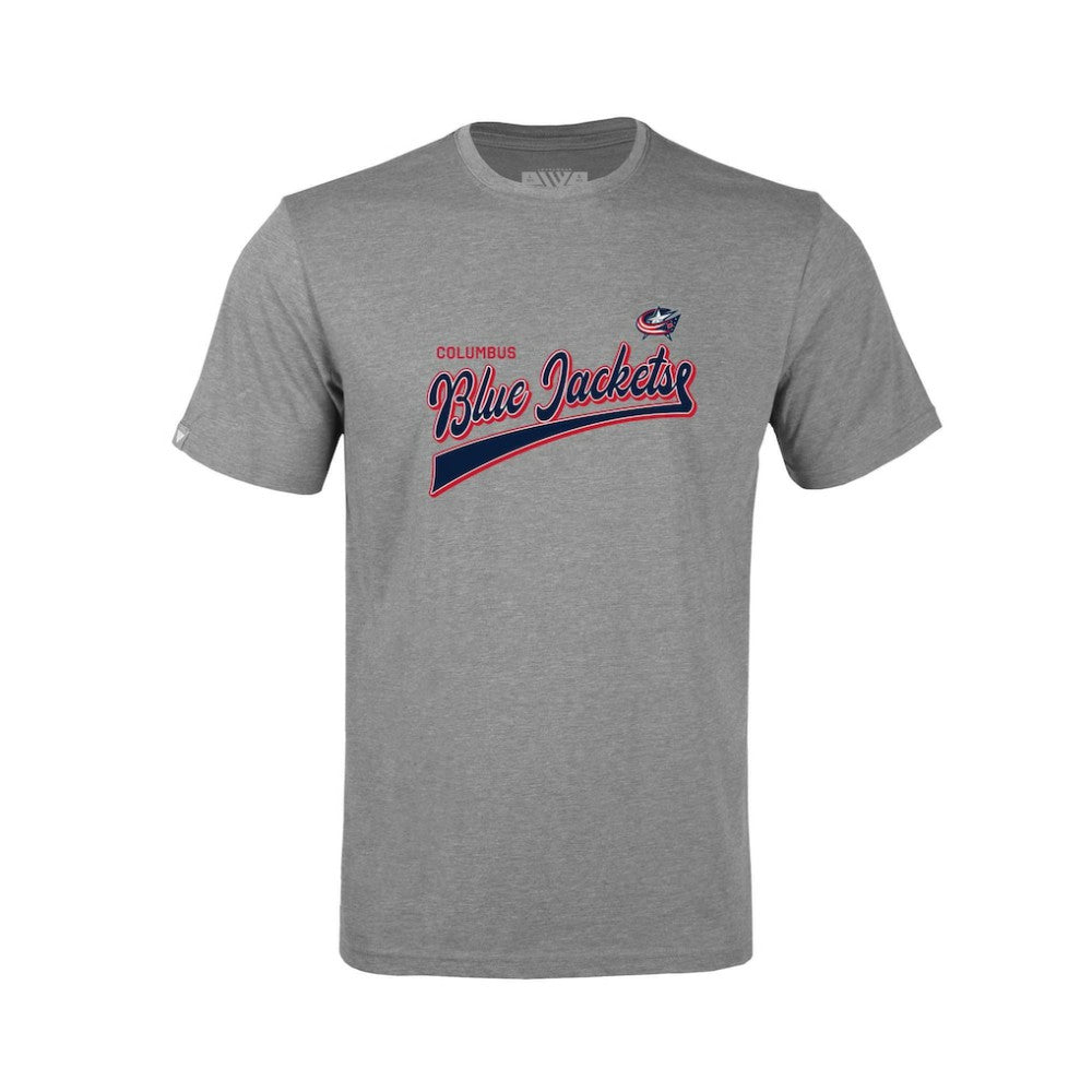 NHL Heather Gray Columbus Blue Jackets Levelwear Youth Little Richmond Retro Script T-Shirt