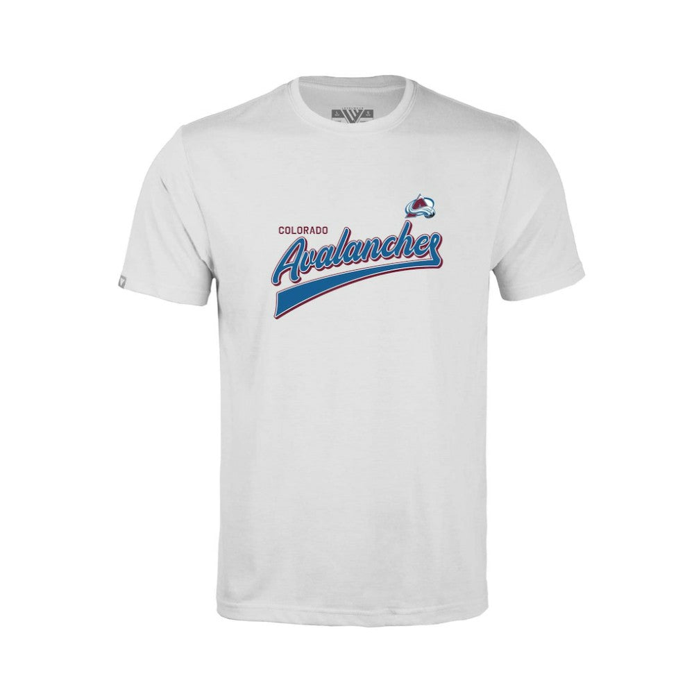 NHL White Colorado Avalanche Levelwear Youth Little Richmond Retro Script T-Shirt