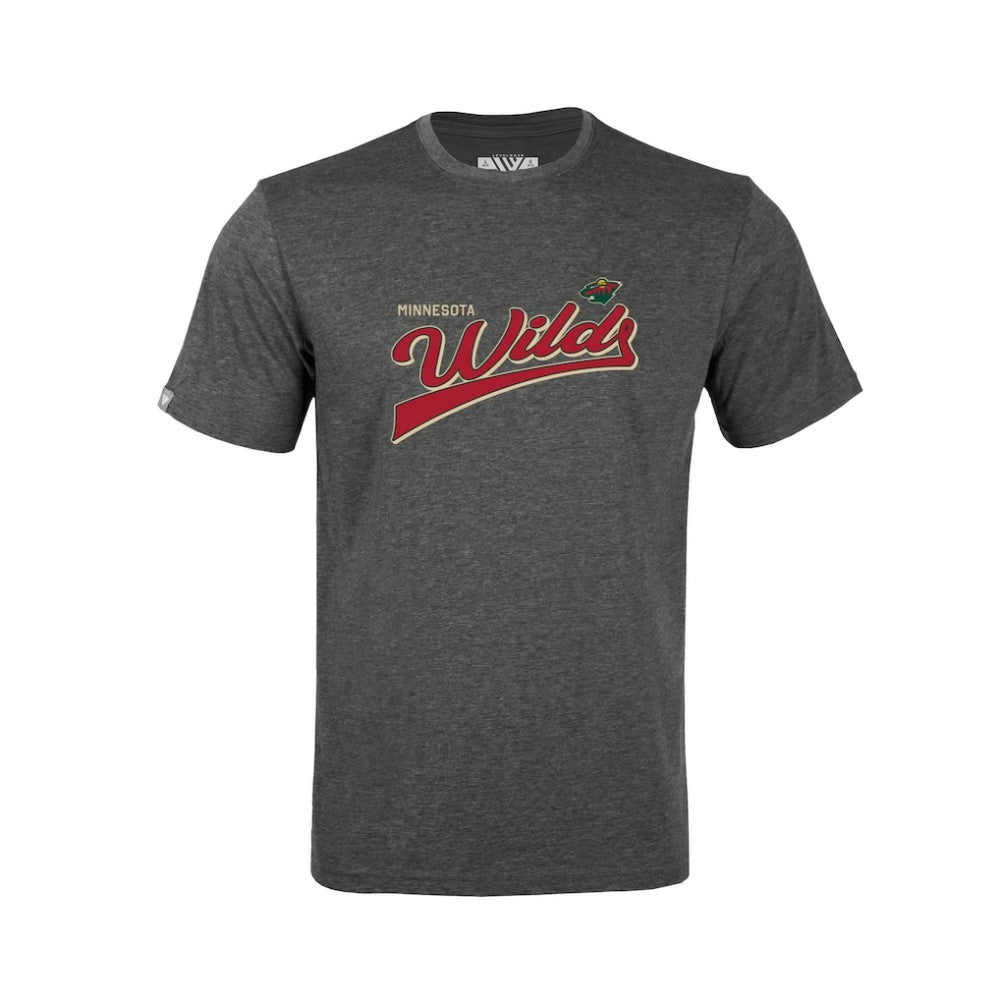 NHL Charcoal Minnesota Wild Levelwear Youth Little Richmond Retro Script T-Shirt
