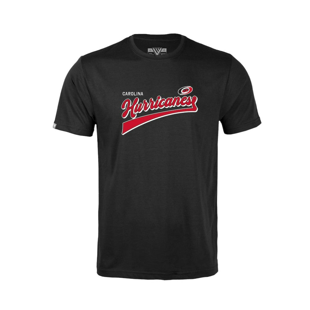 NHL Black Carolina Hurricanes Levelwear Youth Little Richmond Retro Script T-Shirt