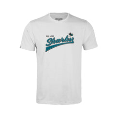 NHL White San Jose Sharks Levelwear Youth Little Richmond Retro Script T-Shirt