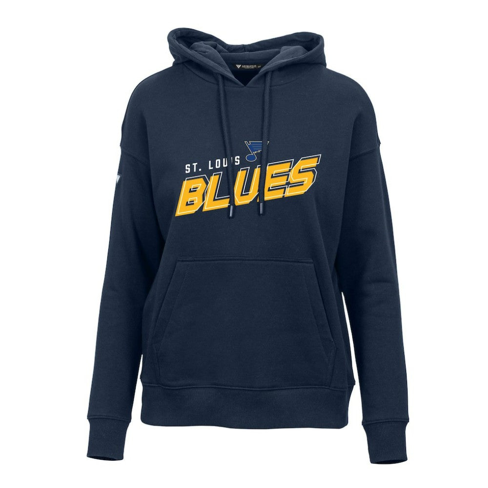 NHL Navy St. Louis Blues Levelwear Women's Adorn Premier 2.0 Fleece Pullover Hoodie