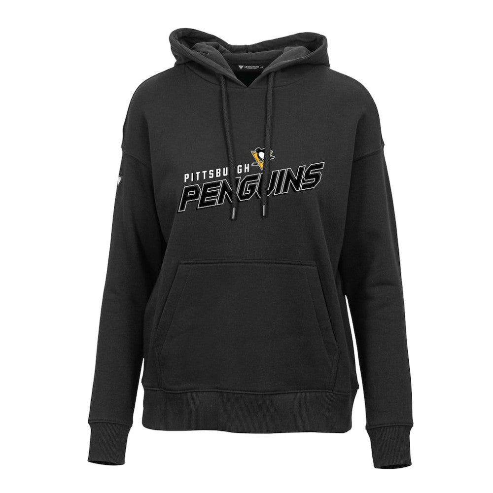 NHL Black Pittsburgh Penguins Levelwear Women's Adorn Premier 2.0 Fleece Pullover Hoodie