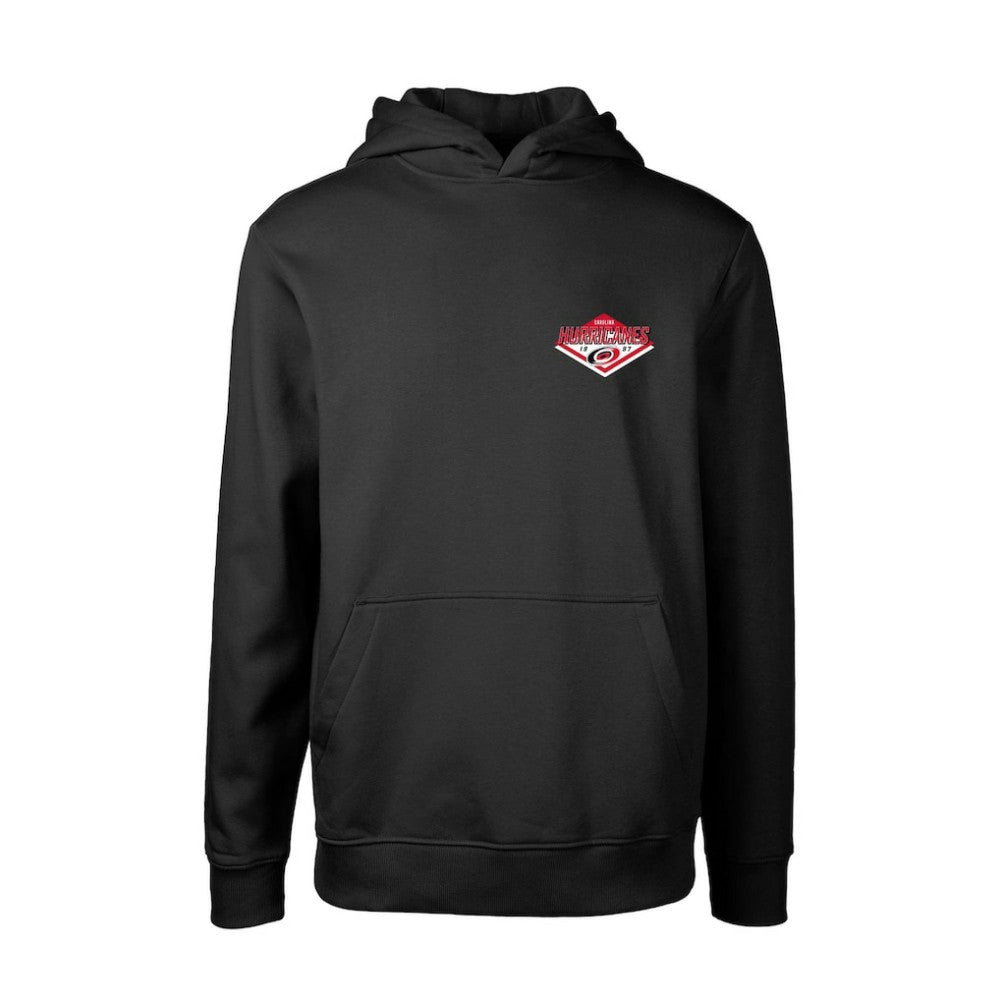 NHL Black Carolina Hurricanes Levelwear Youth Podium Club Patch 2.0 Fleece Pullover Hoodie